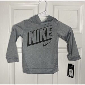 Nike Toddler Boys Dri Fit Pullover Lightweight Athletic Hoodie Grey‎ 2T New